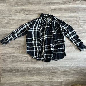 Like New Women's Medium Calvin Klein Black And White Plaid Flannel